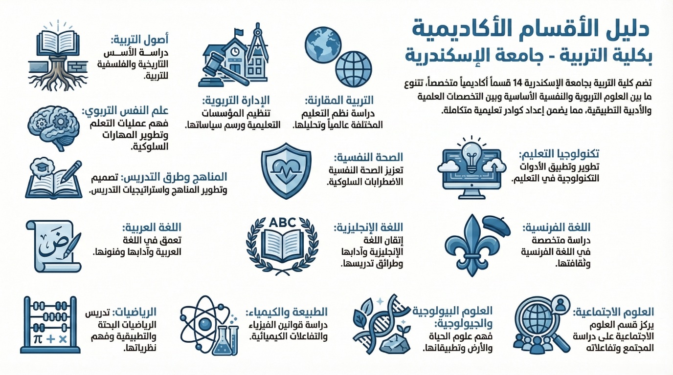 أنفوجرافيك - أقسام الكلية