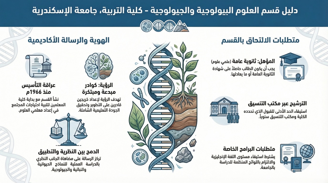 أنفوجرافيك - قسم العلوم البيولوجية والجيولوجية